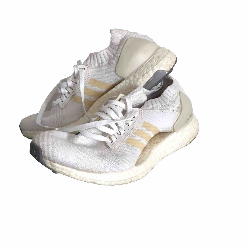 adidas BB6161 Ultraboost Ultra Boost X Women 6.5 Triple White Running Shoes EUC